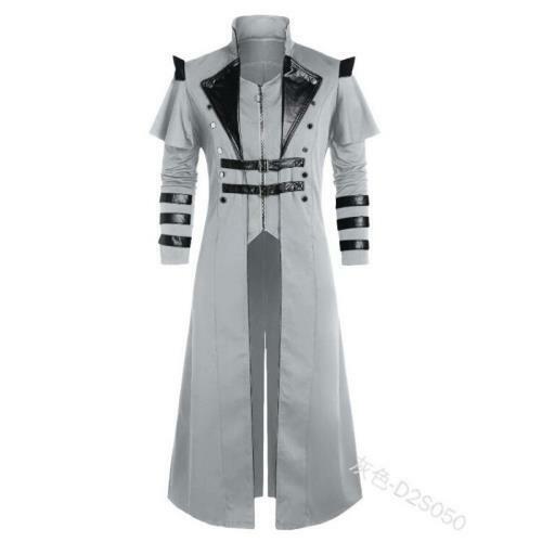 Medieval Steampunk Coat Men's Cosplay Costume Photography Gothic Windbreaker L