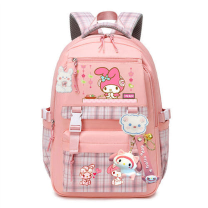 My Melody Kuromi Student Backpack Cinnamoroll Pom Pom Purin Pochacco Schoolbag#h