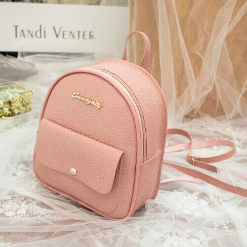 Mini Backpack Women PU Leather Shoulder Bag Girls Multi-Function Small Bagpack