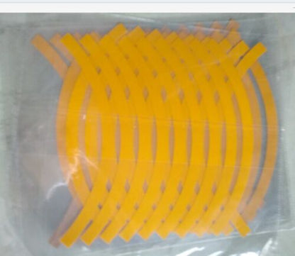 Scooter Wheel Hub Protective Reflective Sticker Parts PVC 370x150x1mm Red/Orange