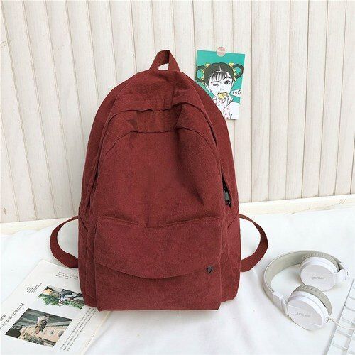 Fashion Corduroy Backpack Anti-theft Shoulder Bag School Backpacks Polyester 1PC