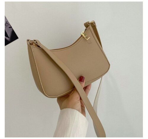 Fashion Handbags Retro Leather Temperament Shoulder Underarm Bag Baguette Shape
