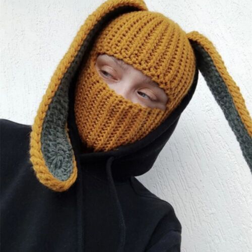 Bunny Hat Knitted Warm Wool Sleeve Cap Party Hat Ski Mask