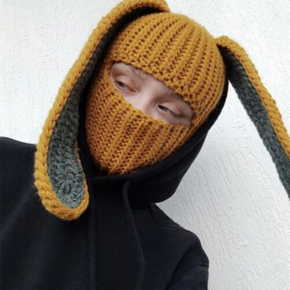 Bunny Hat Knitted Warm Wool Sleeve Cap Party Hat Ski Mask
