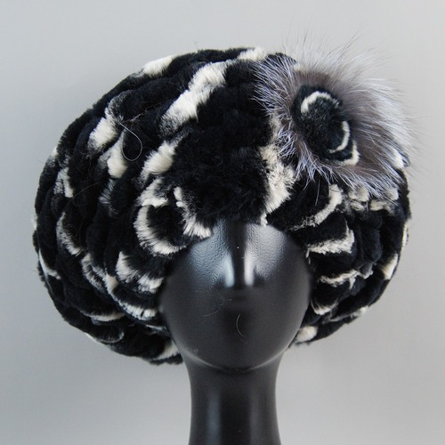 New Arrival Winter Women Fur Beret Hat Natural Fur Hats Warm Knit Rabbit Fur Cap