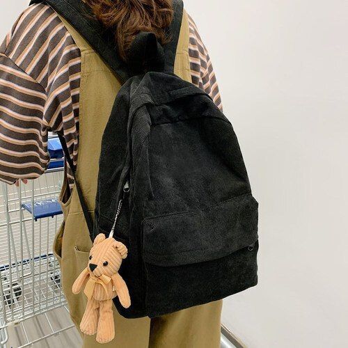 Fashion Corduroy Backpack Anti-theft Shoulder Bag School Backpacks Polyester 1PC