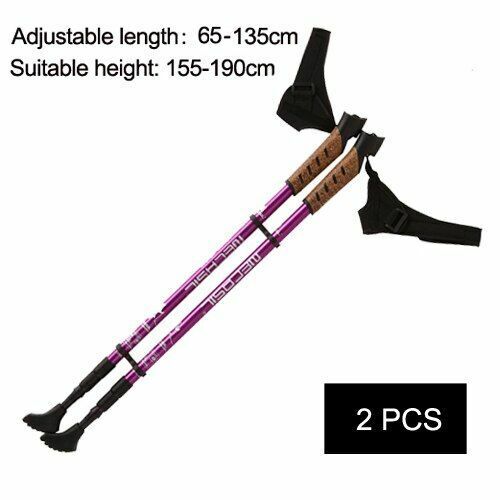 2Pcs Hiking Walking Sticks Trekking Poles Nordic Walking Aluminum Camping Hiking
