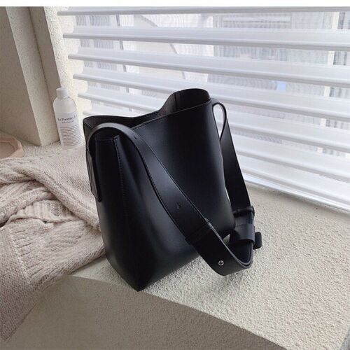 Casual Wide Strap Bucket Bag Shoulder Crossbody Bag Large Purse Messenger Bags