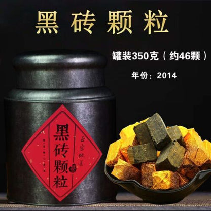 Hunan Specialties Anhua Black Tea 正宗安化黑茶 金花茯砖茶颗粒千两茶坨香浓黑砖茶 颗粒便携小块茶