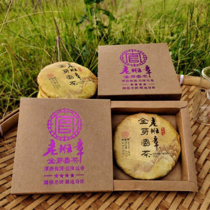 80g Ripe Pu-erh Tea Laobanzhang/Yiwu Golden Bud Puerh Tea Cake Chinese Black Tea