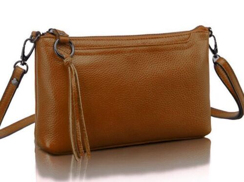 Cow Genuine Leather Messenger Bag Shoulder Purse Shoulder Bag Satchels Blue Red