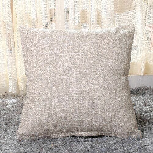 Pillows Cover Sofa Waist Cushion Solid Linen Throw Pillowcase Office Home Decor