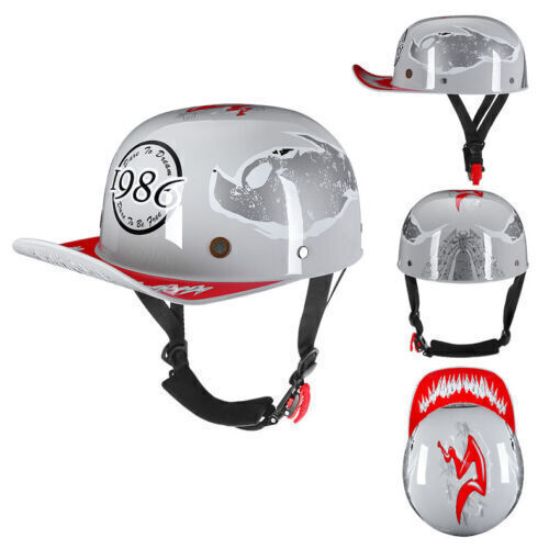 New Motorcycle Open Face Half Helmet Scooter Cap Retro Baseball Style Jet Helmet