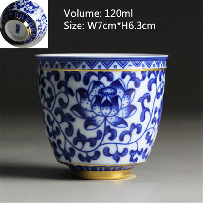 Chinese Tea Cup Japanese Style Master Cup Of Tea Blue-and-white Porcelain Cups