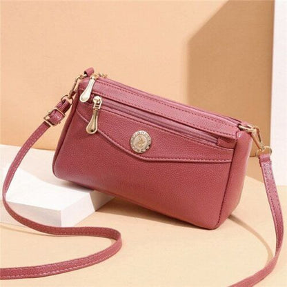 Handbag High Quality Leather Small Messenger Bag Solid Color Shoulder Crossbody