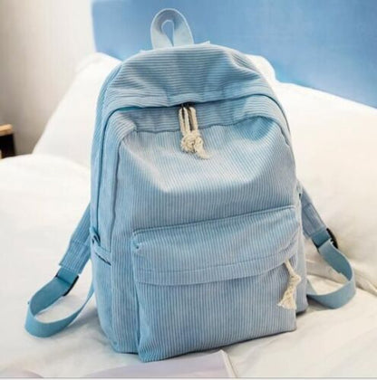 Backpacks Striped Rucksack Travel Bag40*28*12CM Black/Blue/Gray/Green/Brown/Pink