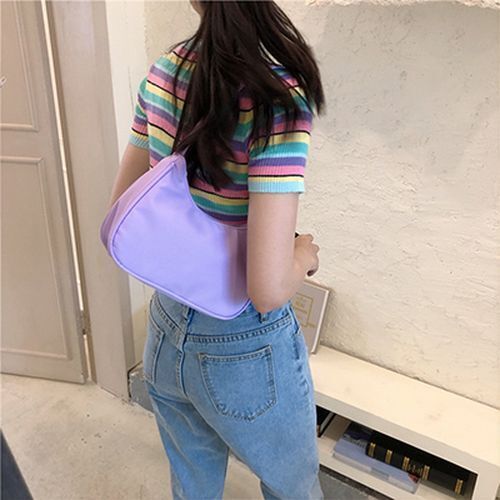 Hobos Clutch Purse Handbags Candy Color Nylon Small Shoulder Bags Tote Purse 1PC