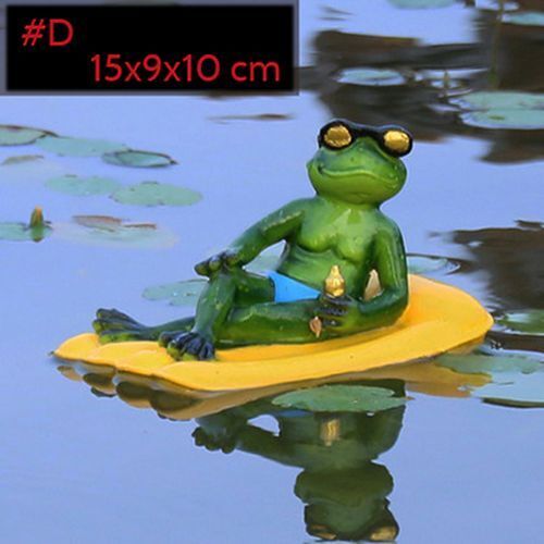 Frogs Statue Resin Floating Sculpture Desk Ornament Tank Garden Pond Decorations