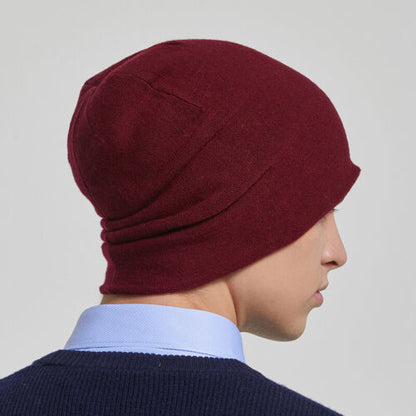 Men's Wool Cashmere Beanie Warm Soft Slouchy Beanies Wool Cap Hat