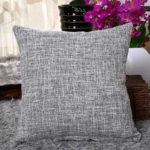 Pillows Cover Sofa Waist Cushion Solid Linen Throw Pillowcase Office Home Decor