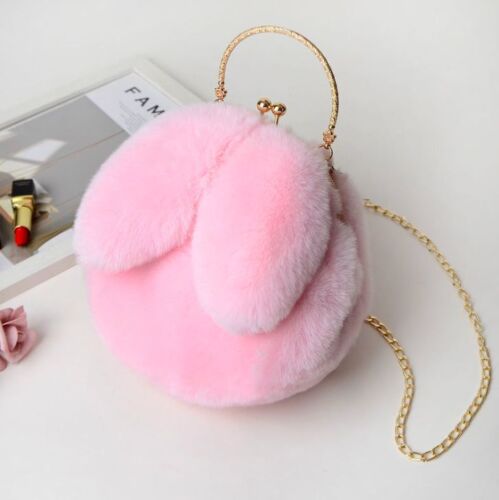 Clip Shoulder Bag Faux Clutch Purse Handbag Soft Plush Messenger Bags 20*18*8 CM