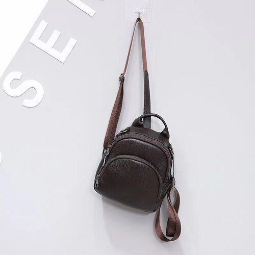 Cowhide Genuine Leather Women Backpack Shoulder Bag Satchel Mini Purse Polyester