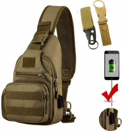 Shoulder Bag Bottle Pouch Chest Outdoor Travel Hunting Climbing Hiking Backpack