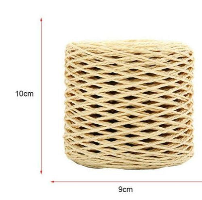 200M 2mm Raffia Paper Cord StrawRope Yarn DIY Crochet Summer Beach Hat Bag Craft
