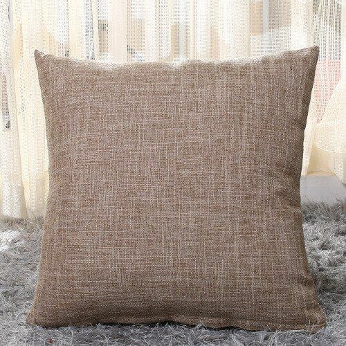 Pillows Cover Sofa Waist Cushion Solid Linen Throw Pillowcase Office Home Decor