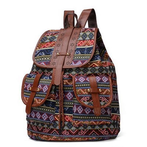 Polyester Fabric Backpack Double Shoulders Rucksack School Bag Travel 40*30*15CM