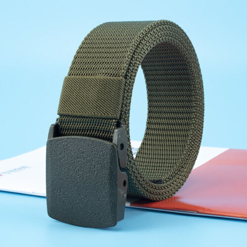 3xMen's Plastic Cam Buckle Nylon Canvas Tactical Waistband Webbing Military Belt