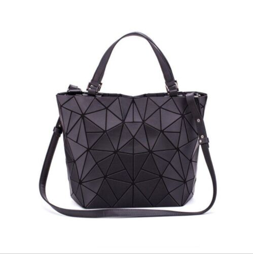 Hologram Bag Frosted Matte Crossbody Purse Bucket Bag Geometric Shoulder Handbag