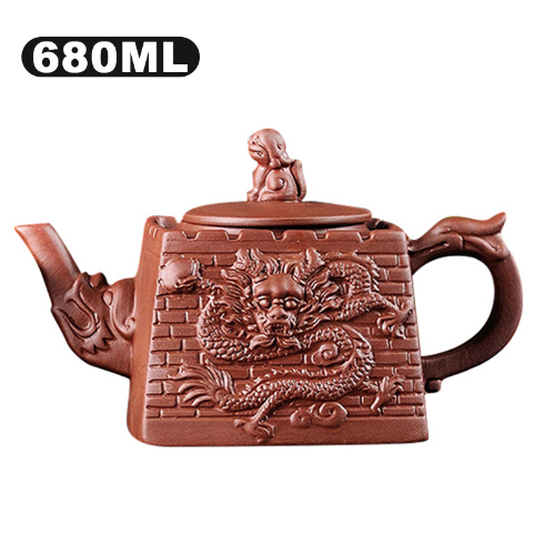 Purple Clay Teapots Chinese Kung Fu Tea Set Master Hand Carved Teapot with Tea