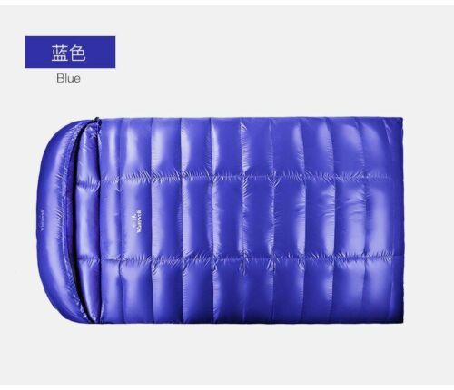 Double Sleeping Bag White Goose Down Winter Camping Backpacking Hiking Traveling