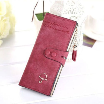 Wallet Clutch Synthetic Leather Tassel Card Holder Phone Bag Money Coin Purses