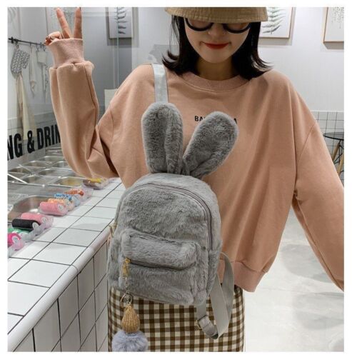 Embroidery Plush Bunny Backpack Rabbit Traveling Shoulder Bags Plush 20*25*10 CM