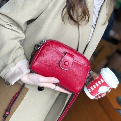 Genuine Cow Leather Shoulder Bag Small Crossbody Purse White Shoulder Bags Flap