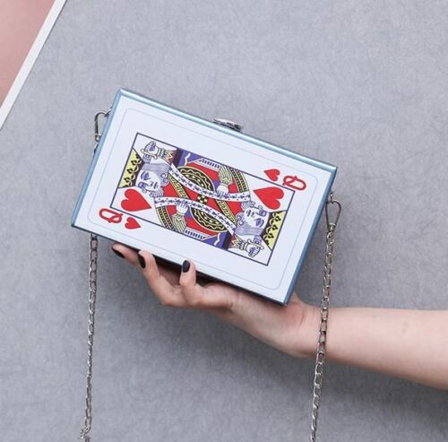 Chain Shoulder Crossbody Bag Card Print Fashion Small Square Handbags 19*12*5 CM