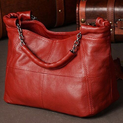 Natural Cow Leather Messenger Bags Chain Shoulder Small Genuine Leather Handbags
