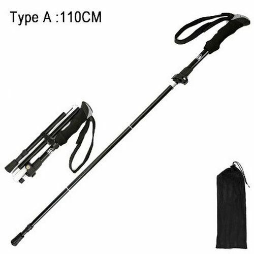 Fold Trekking Pole Portable Hiking Camping Stick Telescopic Nordic Walking Stick