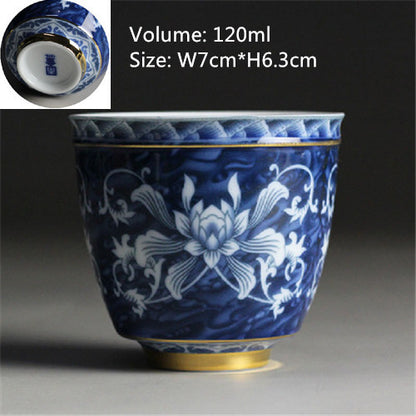 Chinese Tea Cup Japanese Style Master Cup Of Tea Blue-and-white Porcelain Cups