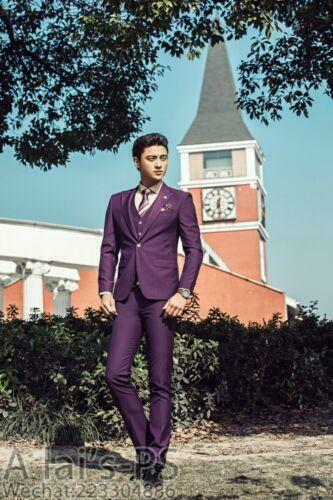 Men's Wedding Suit Business Party Tuxedo Groom Blazers Jacket Vest Pants Set New