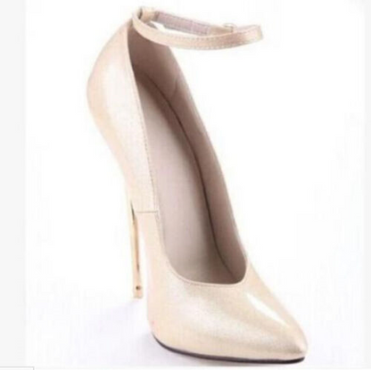 Womens Ankle Strap Super High Heel 16cm Stilettos Cross Dresser Shoes Pumps Sexy