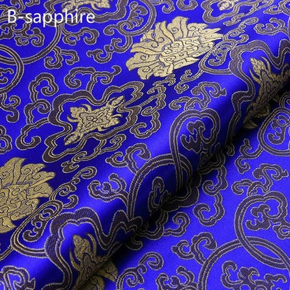 Chinese Silk Satin Floral Fabric Tang Suit Costume Cheongsam Dress By Metre Red
