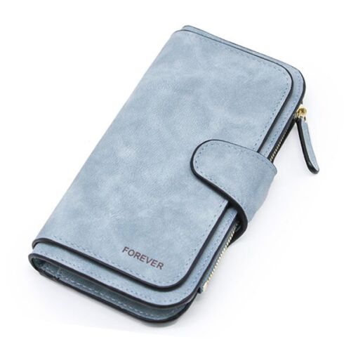 Synthetic Leather Wallet Zipper Long Card Holder Coin Purse Bag 19*10*2.5cm Pink
