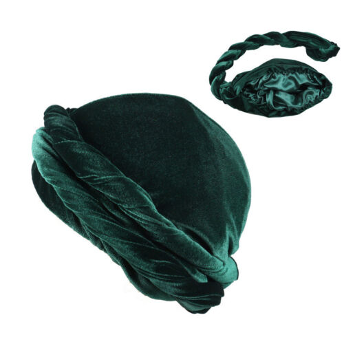 Men Halo Turban Satin Silk Lined Elastic Men Turban Head Wrap Headband Caps