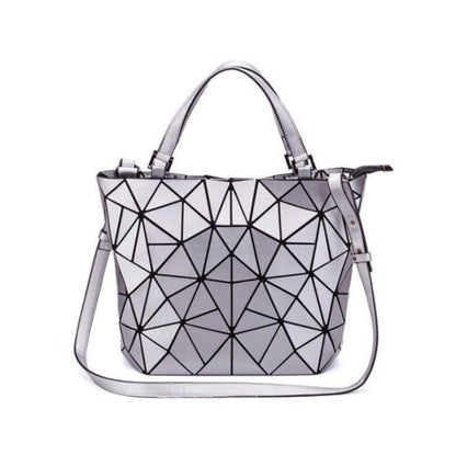 Hologram Bag Frosted Matte Crossbody Bag Bucket Purse Geometric Shoulder Handbag