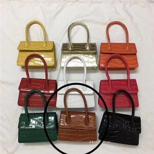 Small Square Bag Leather Handbag Crocodile Pattern Chain Shoulder Messenger Bags
