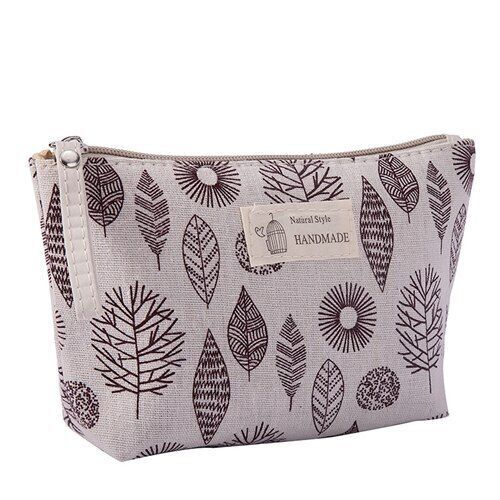 Travel Makeup Bag Organizer Plant Print Makeup Bag Wash Bag Pouch 20*8cm/21*13cm