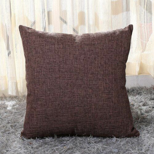 Pillows Cover Sofa Waist Cushion Solid Linen Throw Pillowcase Office Home Decor